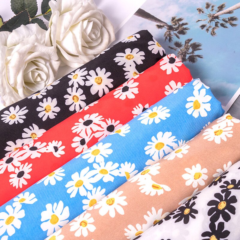 Kleine Gänseblümchen stoff Chiffon gedruckt stoff Mikro-elastische Felsen stoff kopf freiheit behandlung