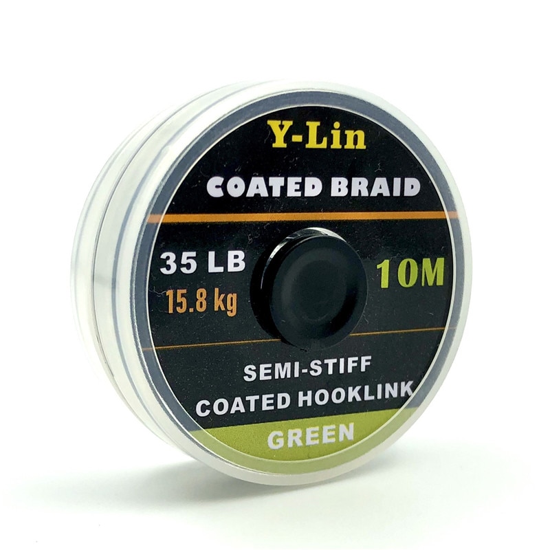 10m Karpfen Angelschnur Haken Verknüpfung Karpfen Beschichtet Hooklink flechten Linie Für Haar Anlage 15IB 25IB 35IB Grob Angeln angelgerät