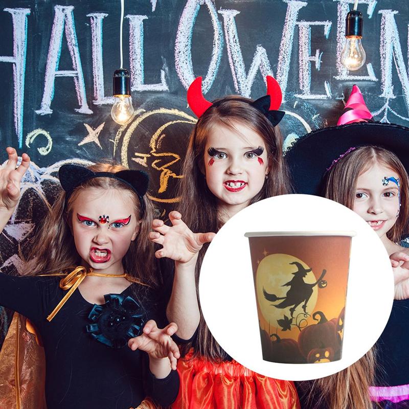 20Stck Halloween Einweg Papier Tassen Trinken Halloween Papier Tassen Trinken für Wasser Partei Liefert