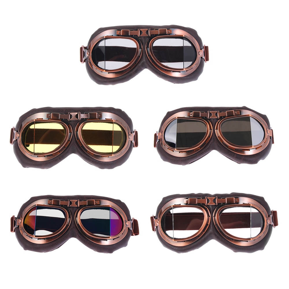 Motorrad Brille Gläser Jahrgang Motorrad Klassische Brille retro Schutz Brillen UV Schutz Winddicht Gläser