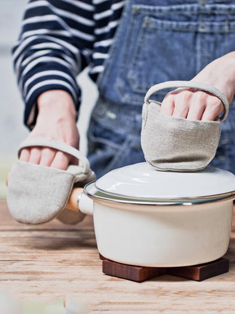 Baumwolle Backofen Handschuhe Verdickt Wärme Beständig Fingerspitzen Ofen Mikrowelle Fausthandschuh Ideal für Handhabung Heißer Küche, Backformen Artikel