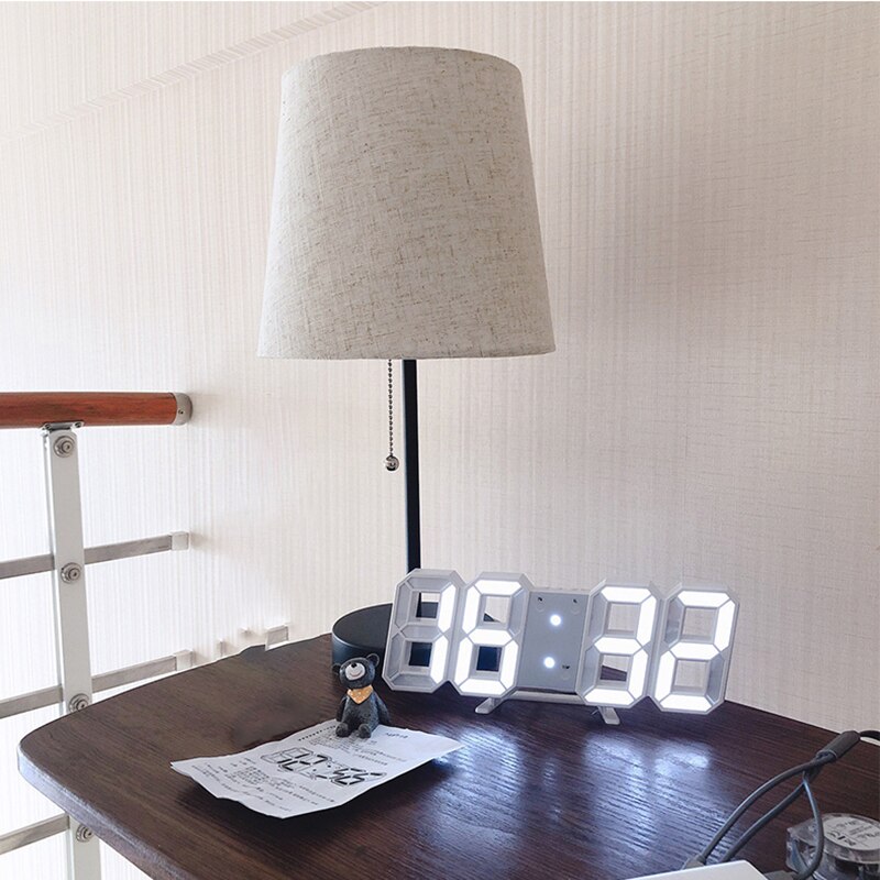 3D LED Digitale Uhr Wanduhr Einstellbare Elektronische Tabelle Uhren Datum Zeit Temperatur Uhr Wohnzimmer Dekor Alarm Uhren
