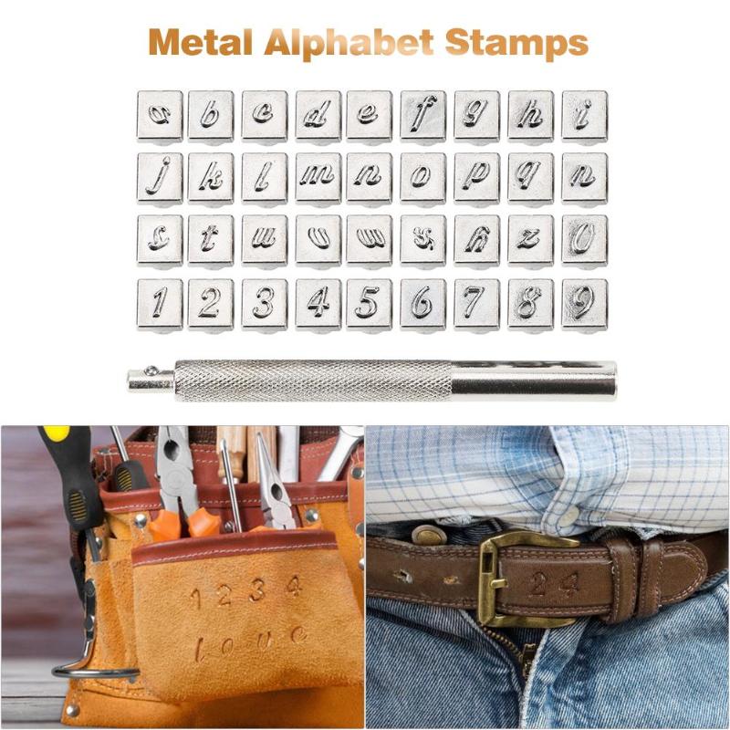36 stücke Stahl Alphabet Anzahl Stempel schlagen einstellen für Leder Handwerk Werkzeuge Bausatz Briefmarken Werkzeuge Kunst Einfach Spaß