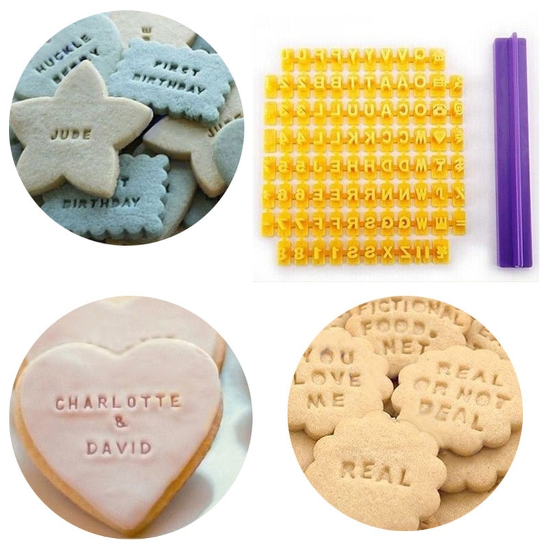 Alphabet knapp Anzahl Cookie Presse Stempel Embosser Cutter Fondant bilden Kuchen Backen Formen Werkzeuge Küche Werkzeuge Zubehör