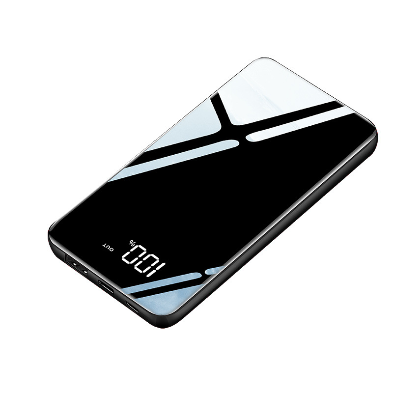 Schlank LCD Spiegel Bildschirm Energie Bank 10000 mAh Tragbare Schnelle Ladung Ultra dünne Energie Externe Batterie praktisch Ladegerät