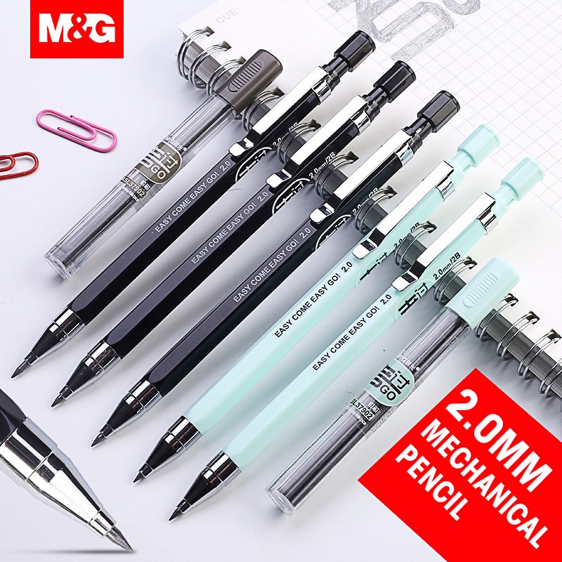 M & G Mechanische Bleistift 2,0mm Besitzen eine Spitzer 2B bleistift blei minen Automatische bleistift Zeichnung Skizze Büro Liefert schreibwaren