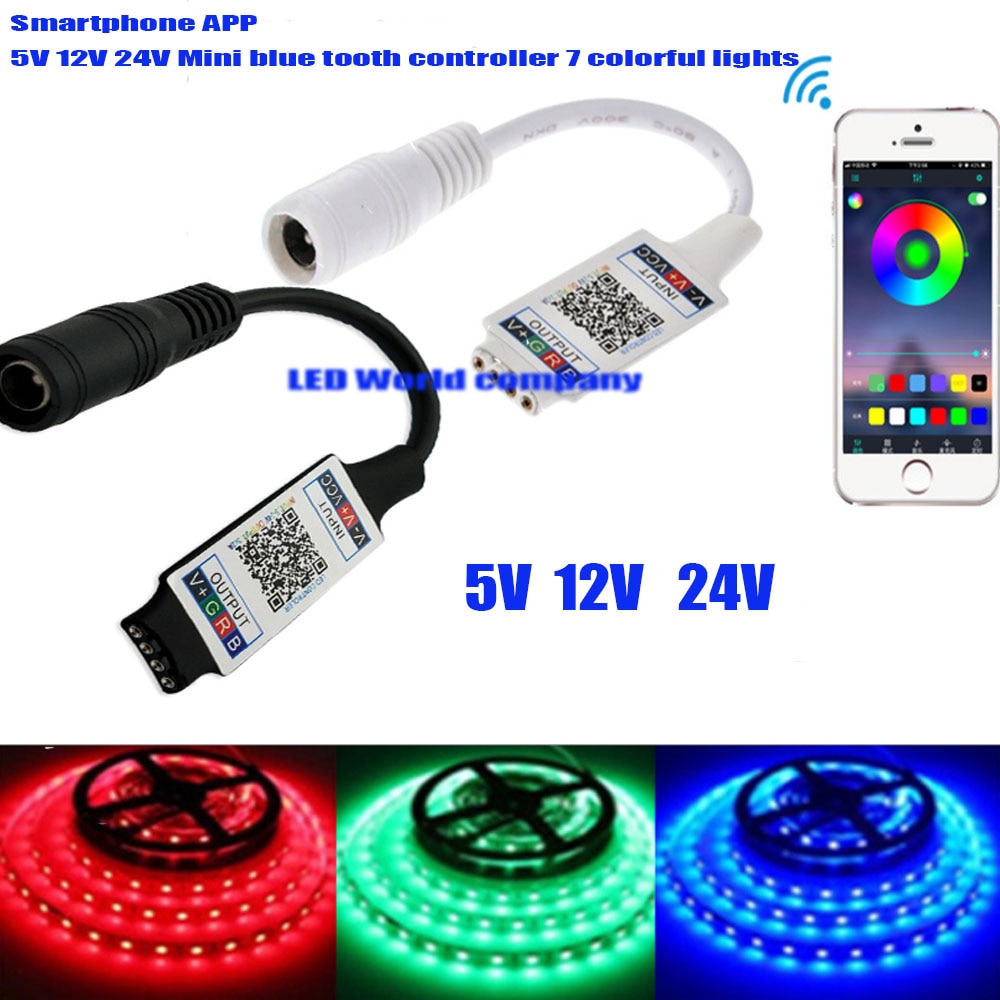 Wifi Mini RGB Bluetooth Regler DC 5V 12V 24V Mini Musik Bluetooth Regler Licht Streifen Regler Für RGB RGBW LED Streifen