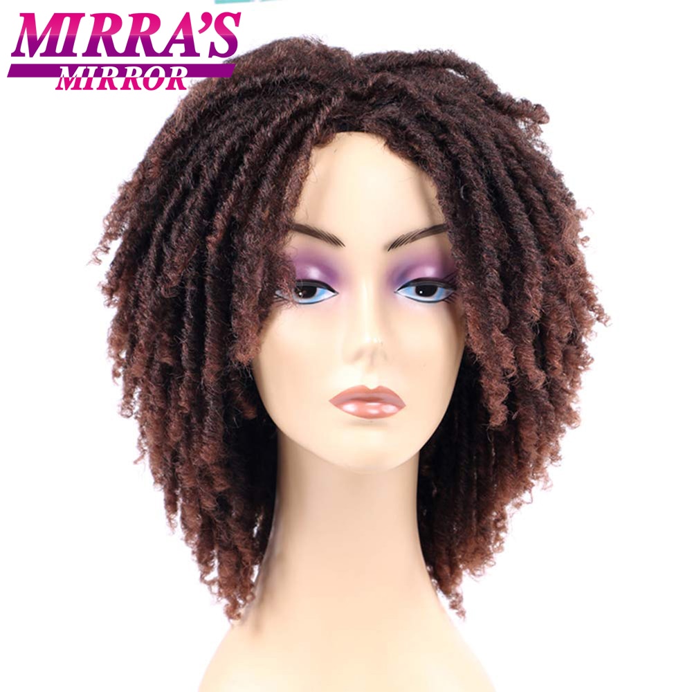 6 "kurze Dreadlock Perücke Twist Perücken für Schwarze Frauen Kurze Lockige Synthetische Perücken Natürlich Aussehende Twist Geflochtene Perücke Mirra'S spiegel