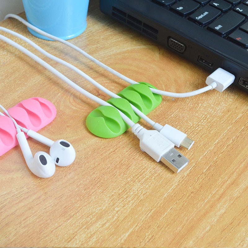 1pc Kabel Veranstalter Verwaltung Büro Silikon USB Kabel Draht Wickler Halfter Schreibtisch Schnur Clip Für Ladegerät Schutz Kabel Wickler