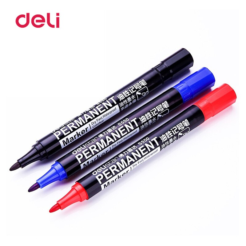 3 stücke Delikatessen dauerhaft trocken Schnell Wasserdicht Fettige Marker Stift Schule Bürobedarf Schreibwaren CD Marker Schwarz verrotten Blau Tinte kunst Stifte