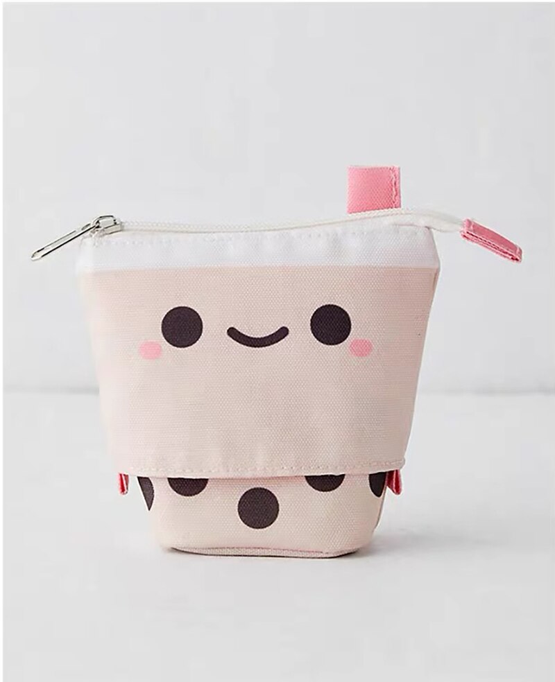 NEUE Nette flexibel Bleistift fallen Stoff Schule Liefert Bleistift Tasche Schreibwaren Schule Nette Bleistift Kasten Rosa Kosmetik Tasche