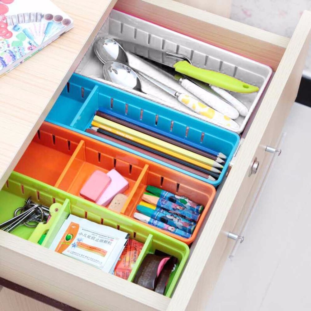 CreativeDesign Einstellbare Schublade Organizer Heimat Küche Bord Kostenloser Teiler machen-hoch Geschirr Lagerung Kasten
