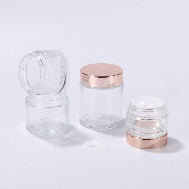 10 stücke 5g-100g Rose Gold Abdeckung Glas Leere Glas Töpfe Kosmetische machen-hoch Innere Deckel Gesicht Creme Lippe Balsam Container Mein Nachfüllbare Flaschen