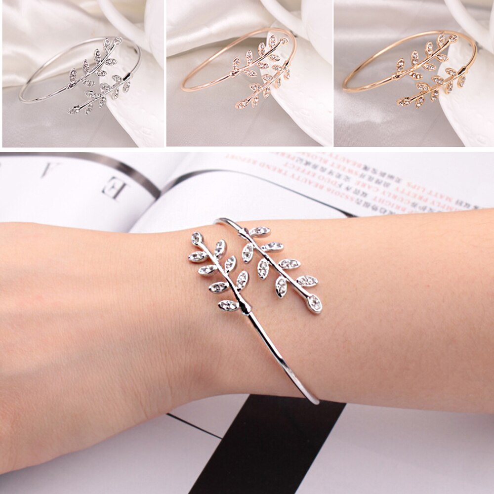 Persönlichkeit Blatt Armbinde Manschette Öffnung Armbänder Armreif Arm Schmuck für Frauen Schmuck Gold/Rose Gold Geburtstag