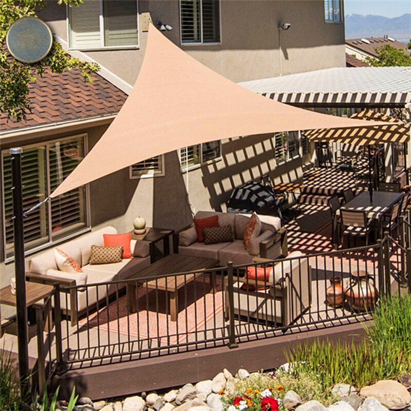 Sand Farbe Dreieck Sonne Sonnensegel für Terrasse UV Block für draussen Anlage und Aktivitäzehn