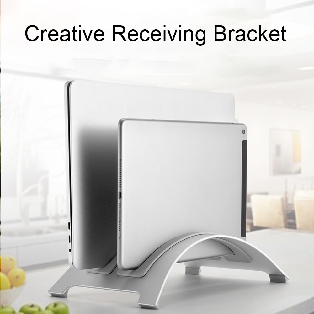 Aluminium Laptop Dual Verwenden Vertikale Ständer Platzsparende Laptop Vertikale Schreibtisch-Aufgestellt Halfter Für MacBook Profi