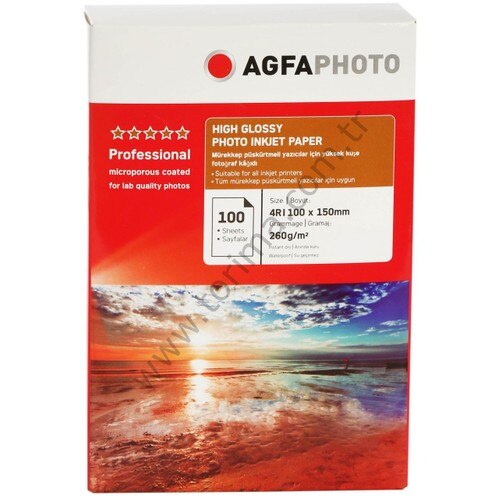 Agfa Foto Inkjet Foto Papier 10x15Cm Glänzend Helle