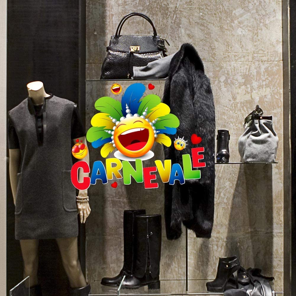 Kin CRC0008 fenster Karneval 100% wiederverwendbare dekorationen für fenster einkaufen speichert ohne kleber und repositionierbar