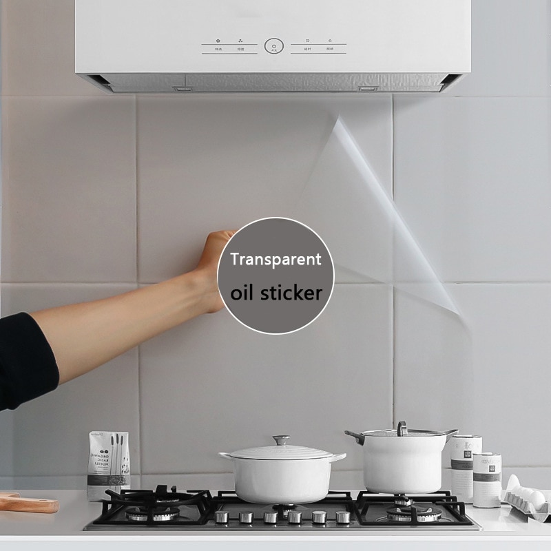 90*60CM PVC transparent Öl nachweisen Aufkleber Tapete Wasserdichte Zauberstab Fliesen Aufkleber Küche Hohe Temperatur Widerstand Aufkleber