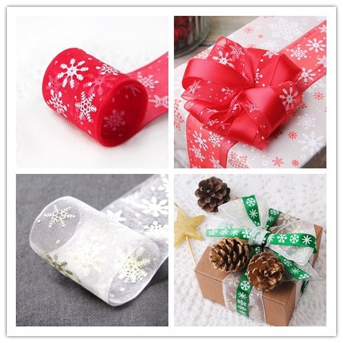 40mm * 6 Meter Schneeflocke Schnee verrotten Weiß Bänder für Kekse Kuchen Verpackung Hochzeit dekoration und Weihnachten Verpackung