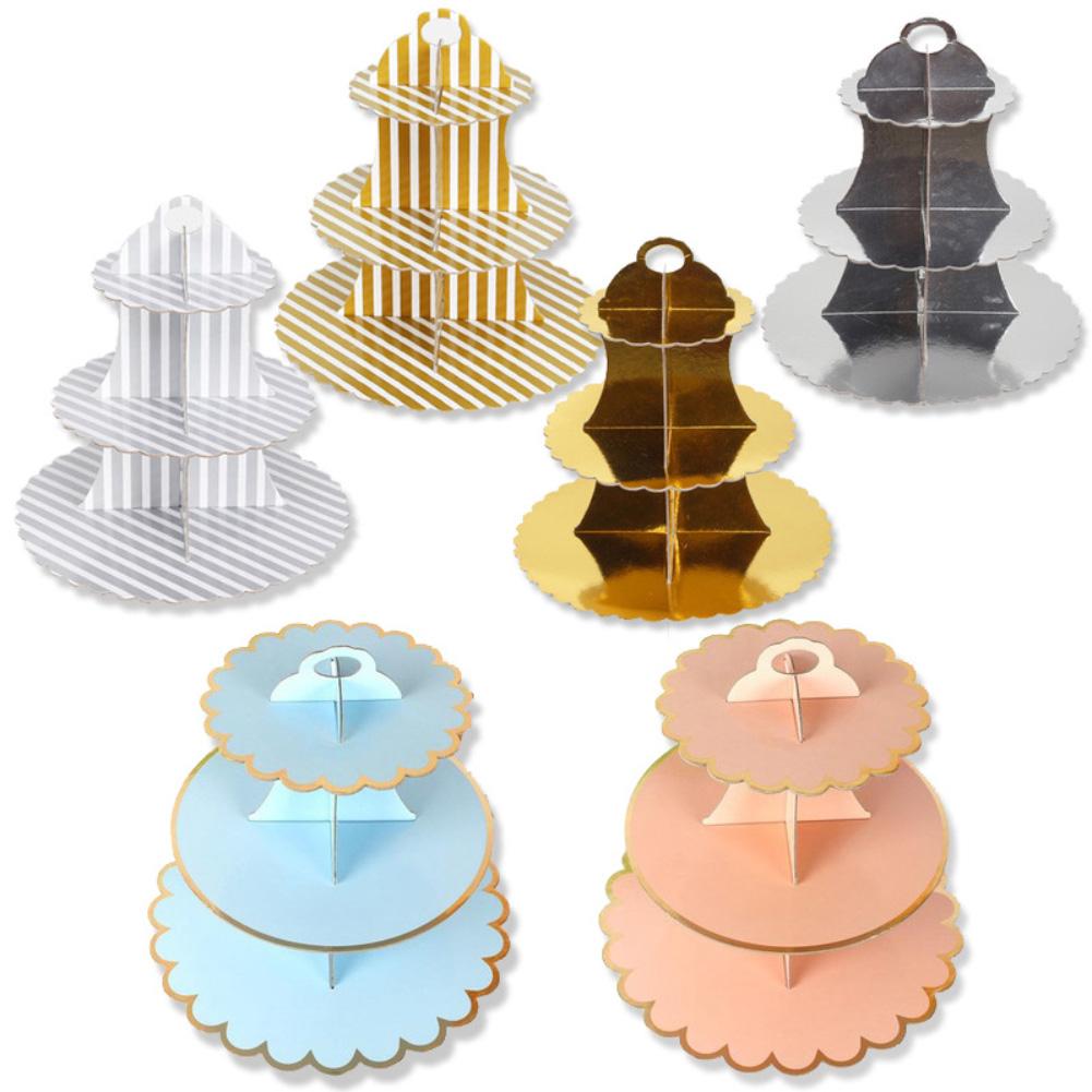 3-schicht Runde Geburtstag Cupcake Nachtisch DIY Papier Handwerk Stehen Nachtisch Anzeige Gestell Hochzeit Party Hochzeit Liefert Kuchen Werkzeuge