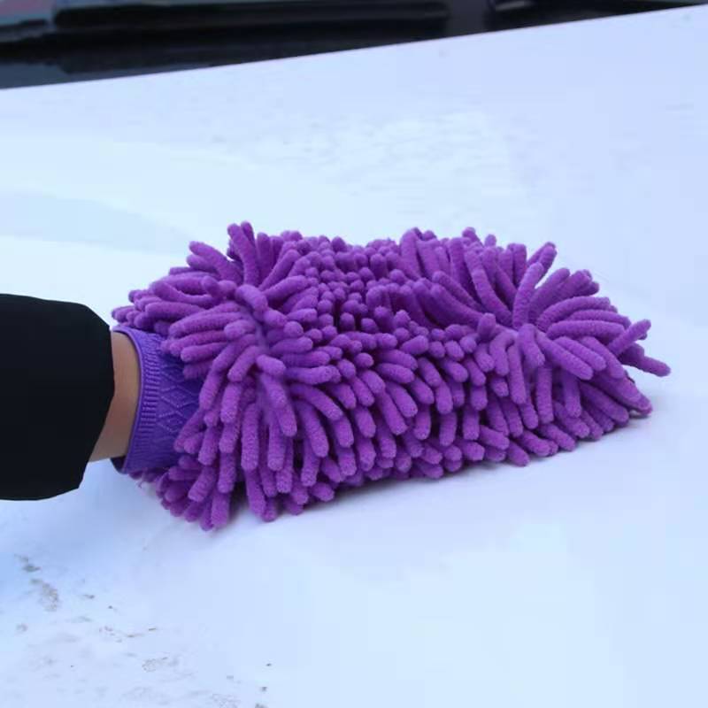 2Stck/EIN einstellen Auto waschen handschuhe doppelseitige luxus chenille Auto reinigung handschuhe Mikrofaser staub entfernung handschuhe