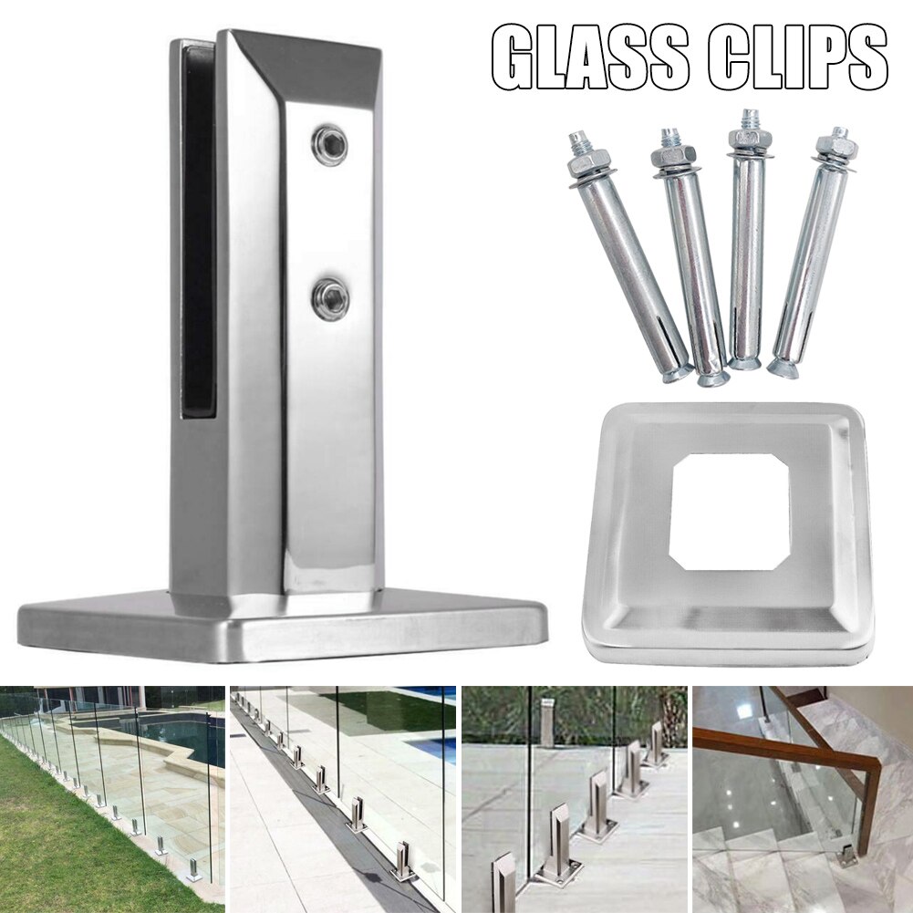 schwer Pflicht Edelstahl Glas Schwimmbad Zaun Clip Boden Glas Stehen Feste Armaturen Klemme SDF-Schiff