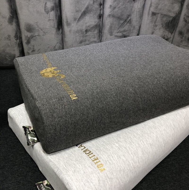 Orthopädische Latex 60*40CM Hals Kissen Faser Weiß Grau Langsam Rebound Latex Schaum Kissen Zervikale Gesundheit Pflege