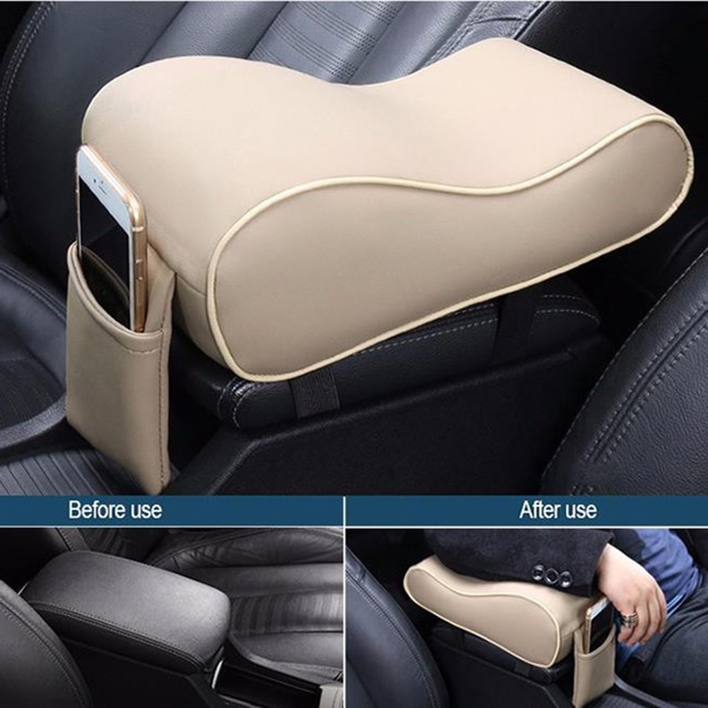 Universal- Leder Auto Center Konsole Kissen Auto Armlehne Pad Rest Kissen matt Weichen Schwamm Armlehnen Auto Innen Zubehör