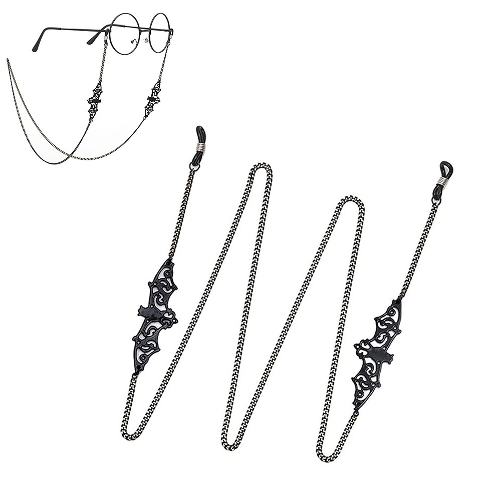 Frauen retro Schwarz Schläger Sonnenbrille Ketten Lanyards Brillen Zubehör Sonnenbrille Lesebrille Gurt Schnur Gläser Hängen Seil