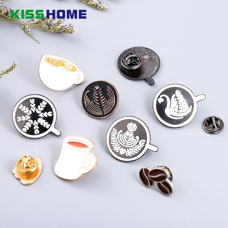 Paar Espresso Zubehör Glasur Tee Tasse Tropfen Öl Brosche Mini Kaffee manipulieren SchöNe Kaffee Abzeichen Cafe für Kaffee Liebhaber