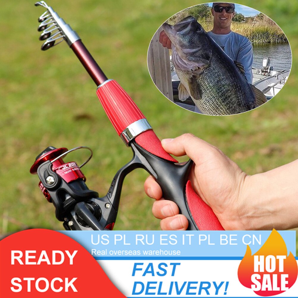 NEUE Angelrute und Spule einstellen Gießen Angelruten Kohlenstoff Ultra Licht Stange mit Mini Spinnen Rollen Fischerei-gerät einstellen