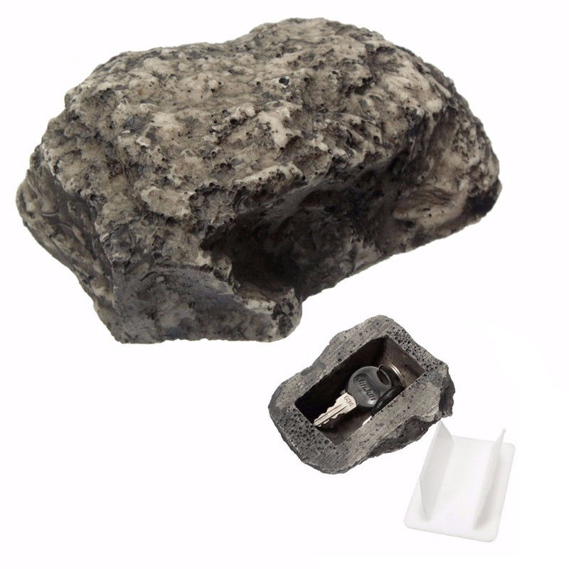 Pripaso Schlüssel Kasten Felsen Verstecken in Stein Sicherheit Sichere Lagerung Harz Versteckt draussen Garten Verwendet Weit für Sicherheit Schlüssel Felsen