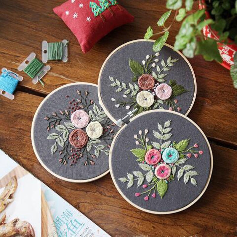Diy Stickerei Kreative Anlage Blumen Druck Malerei Stickerei Handarbeit Hand für Anfänger Heimat Zauberstab Dekor