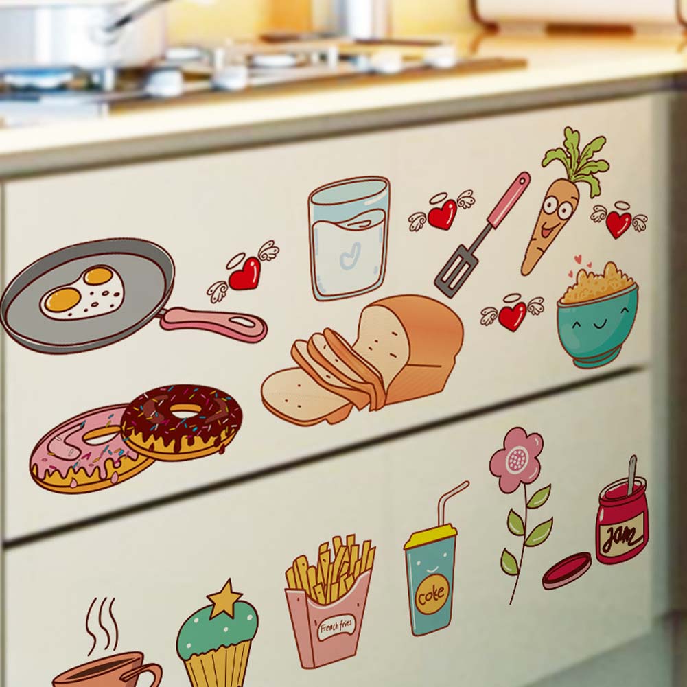 Karikatur Küche Kühlschrank Tür Aufkleber Dekorative Aufkleber Lebensmittel Obst Abnehmbare Zauberstab Aufkleber aufkleber Auf Der Zauberstab