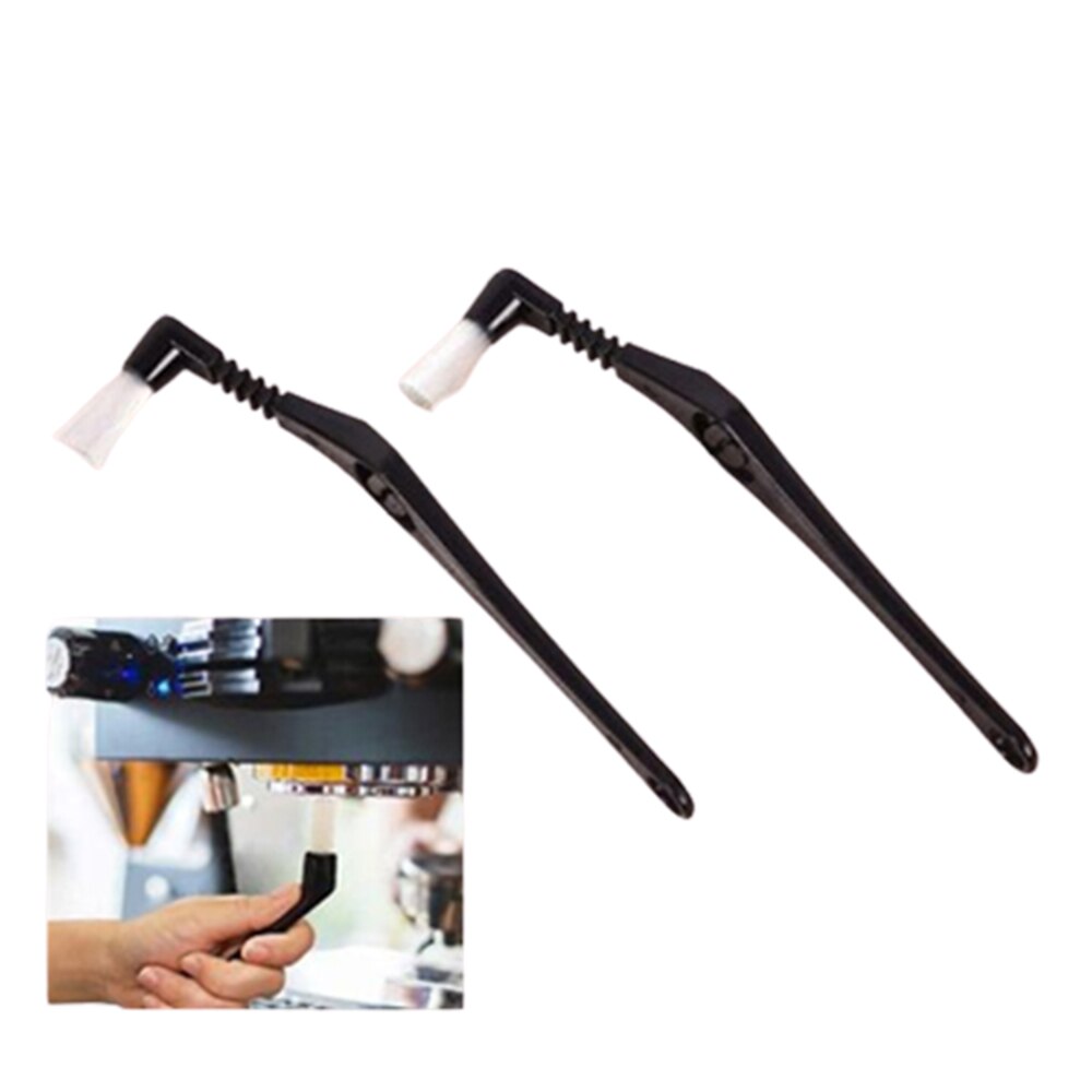 2Stck 17cm Kunststoff Griff Espresso Maschine Kaffee Reinigung Pinsel Startseite Staub Reiniger für Tastatur Kaffee Maschine Coffeeware Pinsel