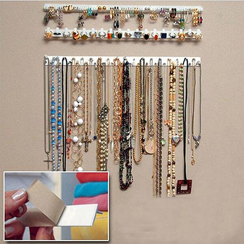 9Stck Kleber Schmuck Ohrring Halskette Aufhänger Halfter Organizer Verpackung Anzeige Schmuck Gestell Klebrigen Haken Zauberstab Halterung