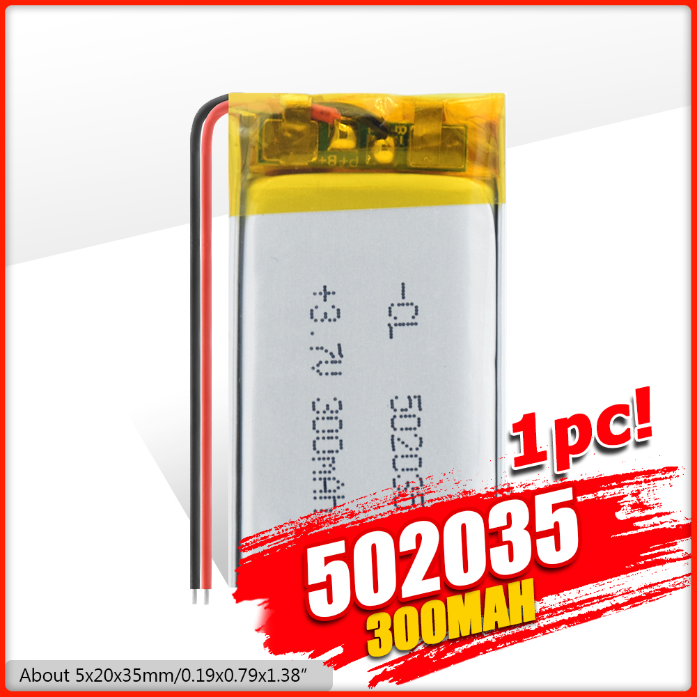 1/2/4 Stck 502035 300mAh Lipo Li Ionen Batterien Für MP3 Schrittzähler Bluetooth Headset Radio PCM geschützt Lithium-Polymer Batterien