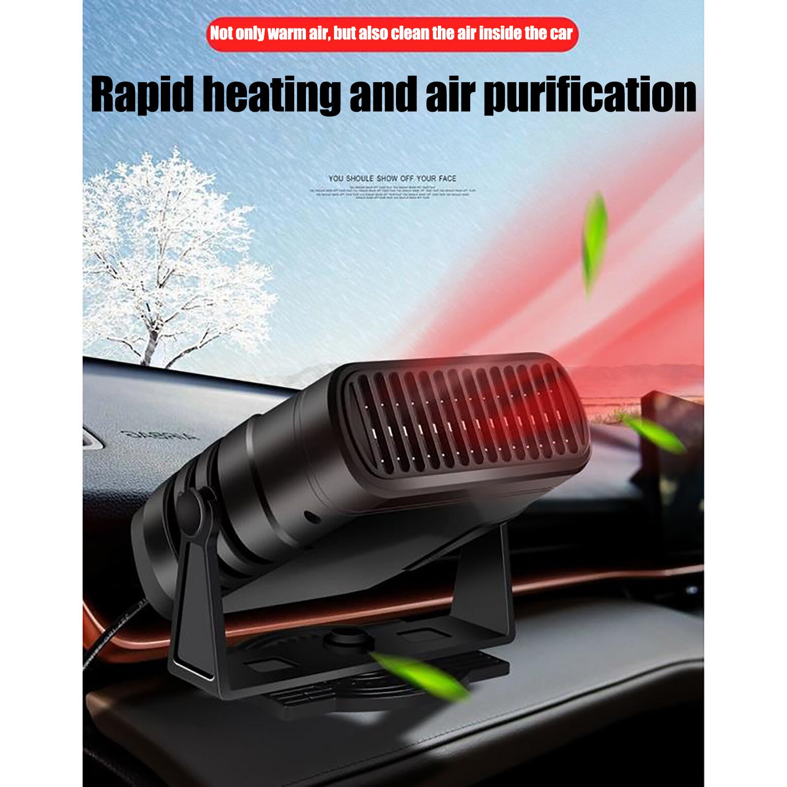 Tragbare Auto Auto Heizung Defroster Demister 12/24v Elektrische Heizung Windschutzscheibe 360 Grad Drehung Abs Heizung Lüfter # dg4