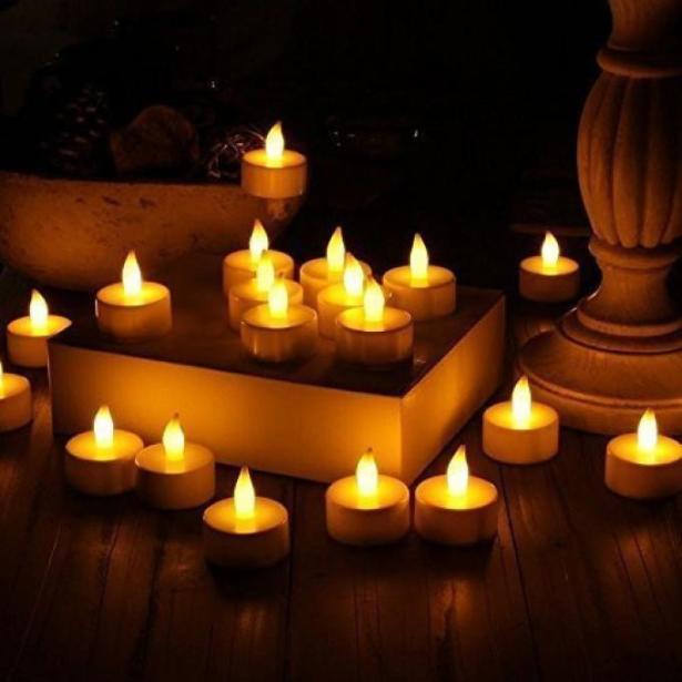 35 # kerze Heißer 12pc LED Tee Licht Kerzen Realistische Batterie-angetrieben Flammenlose Kerzen Heimat Zimmer