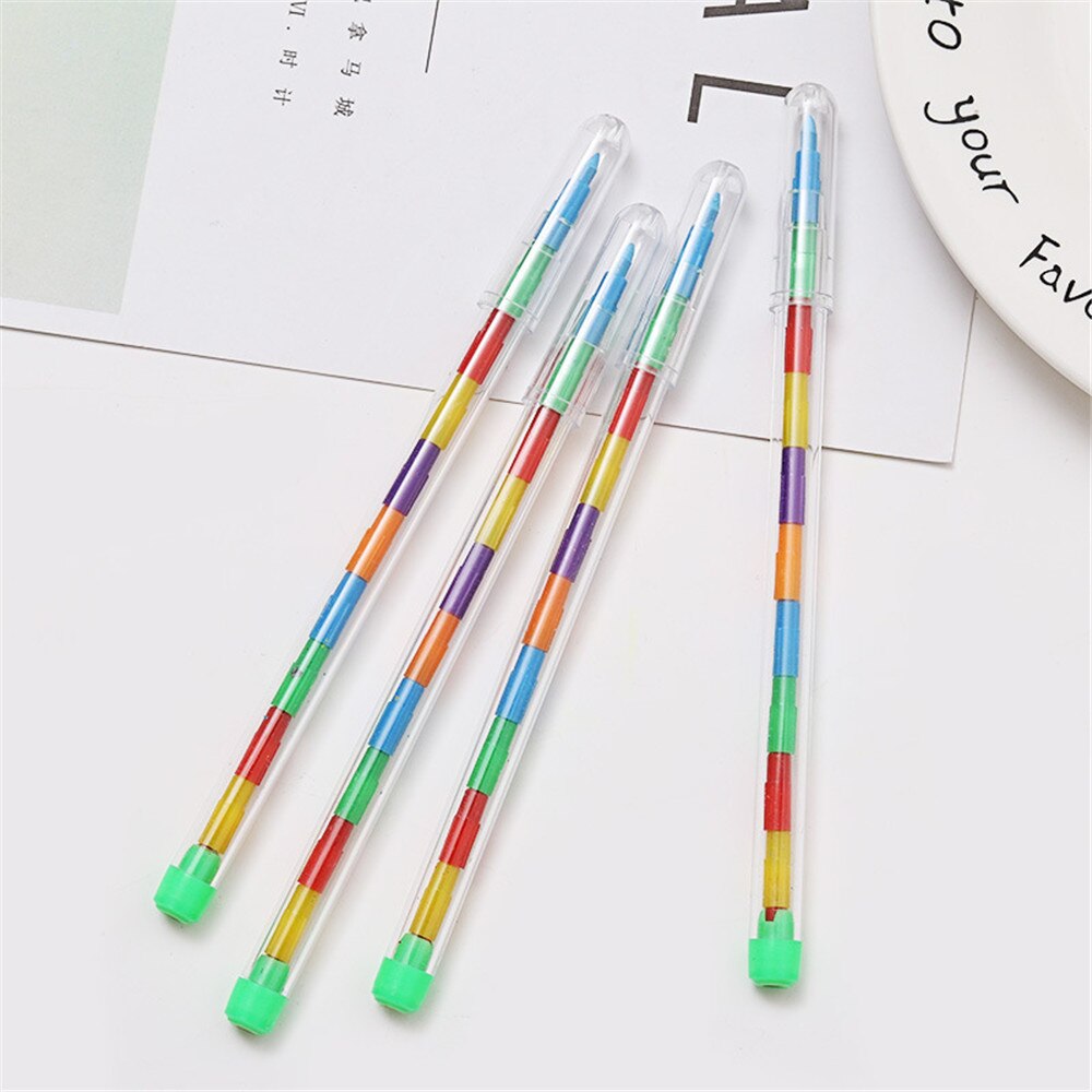 2Stck Nette DIY Austauschbare Buntstifte 10 farben Öl Pastell Graffiti Stift Zeichnung Bleistift für freundlicher freundlicher Kawaii Schreibwaren einstellen