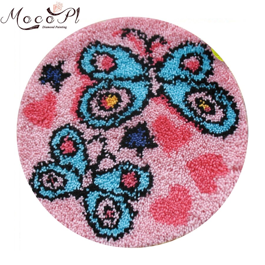Schmetterling, verriegeln Haken, Teppich Stickerei, Ebene, Teppich Bausätze,DIY, Kreuz Stich, verriegeln Haken Bausätze, Teppich Leinwand, Boden matt Teppich, Wohnzimmer