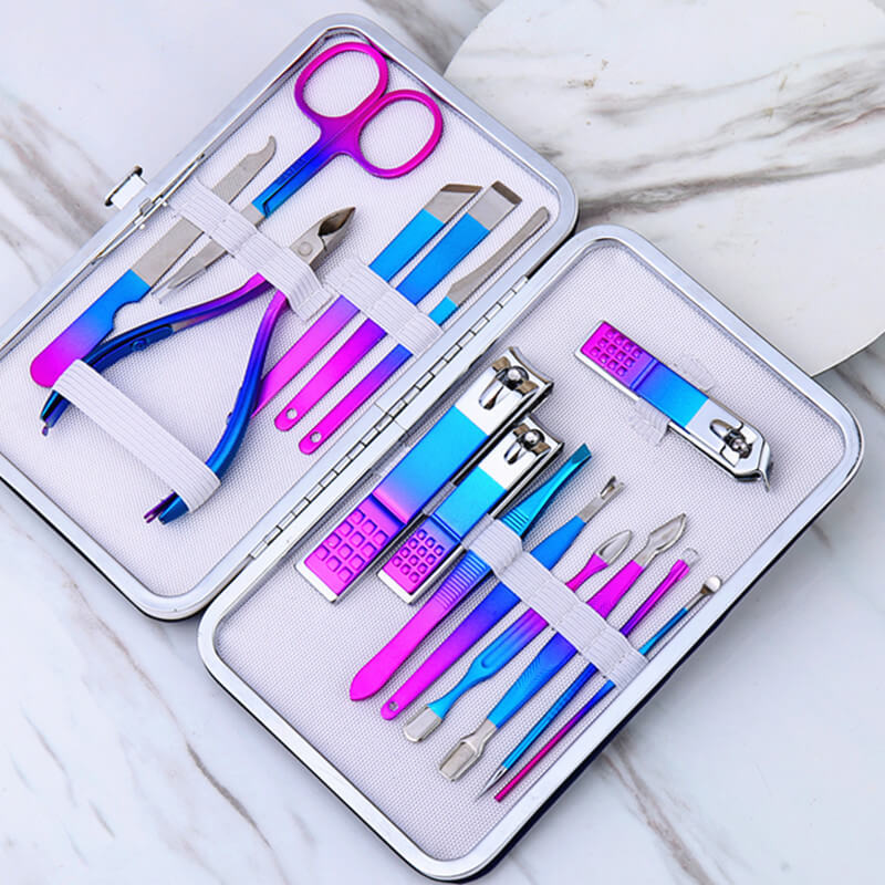 4-15 stücke Nagel Haarschneidemaschine Pedikübetreffend Manikübetreffend einstellen Edelstahl Haut Haut Entferner Schere DRücker Pinzette Nagel Datei Nagel Cutter einstellen