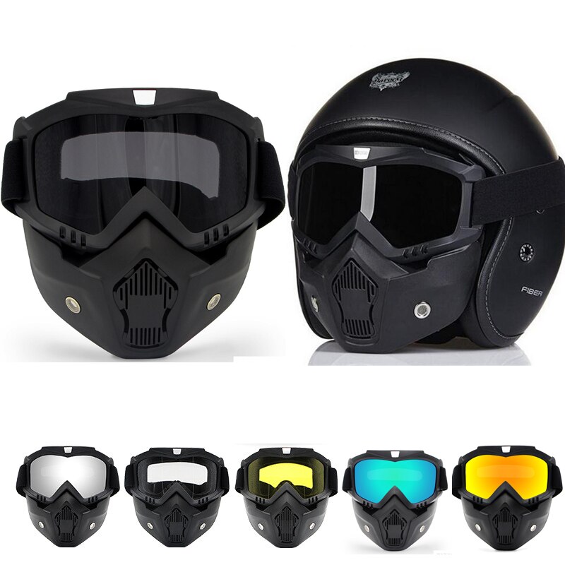 Motorrad Brille Moto-Cross Motorrad Abnehmbare Brille UV Schutz Ski Fahrrad für Halley offen Gesicht Helm Maske MX ATV Moto