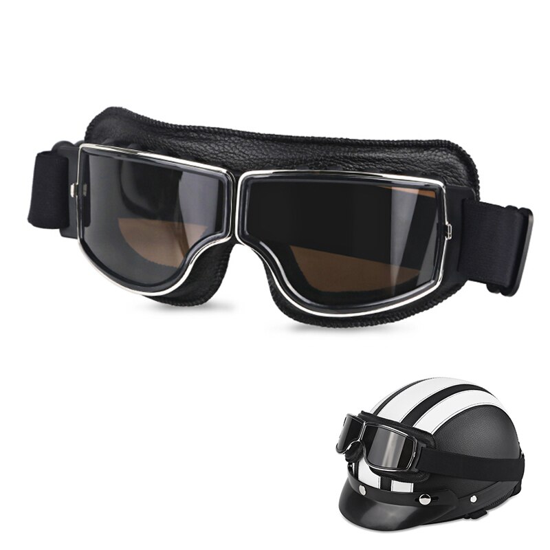 Faltbare retro Motorrad Brille Jahrgang Moto Radfahrer Radfahren Brille Rolle Gläser