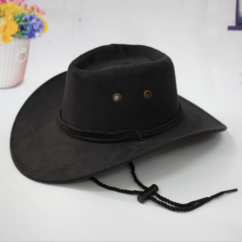 Western Cowboy Hütte Männer Reiten Kappe Haarschmuck Breite Krempe Brechbaren Crimpen AIC88