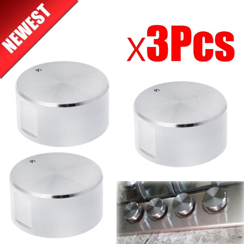 3 stücke rotierend schalter gasherd teile Herde gasherd knopf edelstahl runden knopf Knopf für Gas Herde