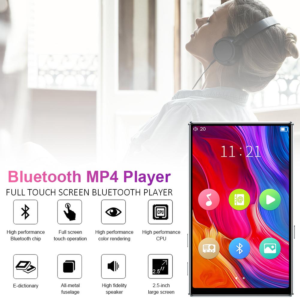 Bluetooth 5,0 MP4 Spieler 8GB Musik-Spieler berühren Bildschirm Radio Video Spielen E-Buchen Verlustfreie Musik Spieler tragbar MP3 Walkman
