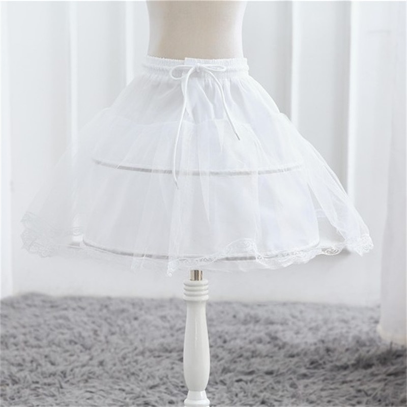 Sommer Mädchen Ballettröckchen Röcke Unterröcke 2 Reifen freundlicher Unterrock Felsen Spitze trimmen freundlicher Hochzeit Zubehör Mädchen Petticoat Krinoline