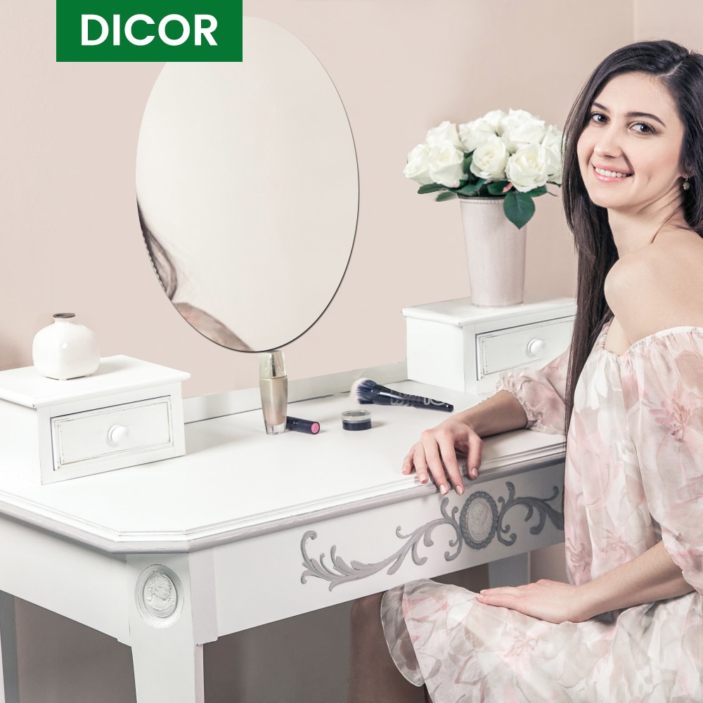 Kreisförmige Spiegel Zauberstab Aufkleber Schlecht Raum Dekoration machen-hoch Spiegel Hause Wohnzimmer Dekoration Oval Platz Kosmetik Spiegel